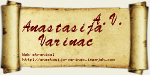 Anastasija Varinac vizit kartica